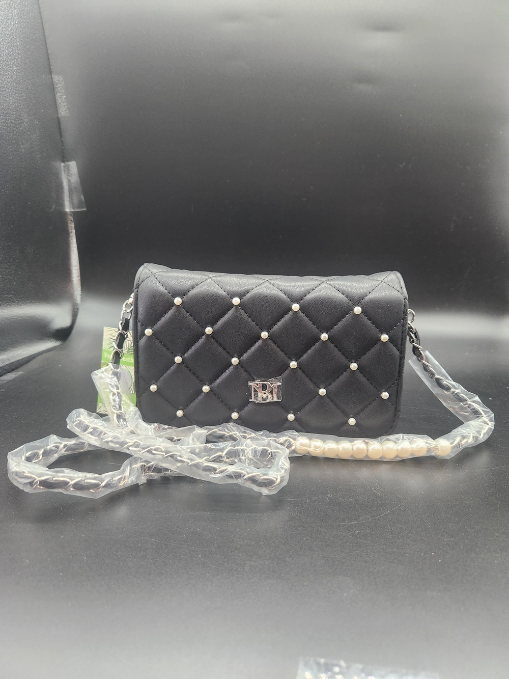Badgley Mischka Quilted Black Crossbody Handbag